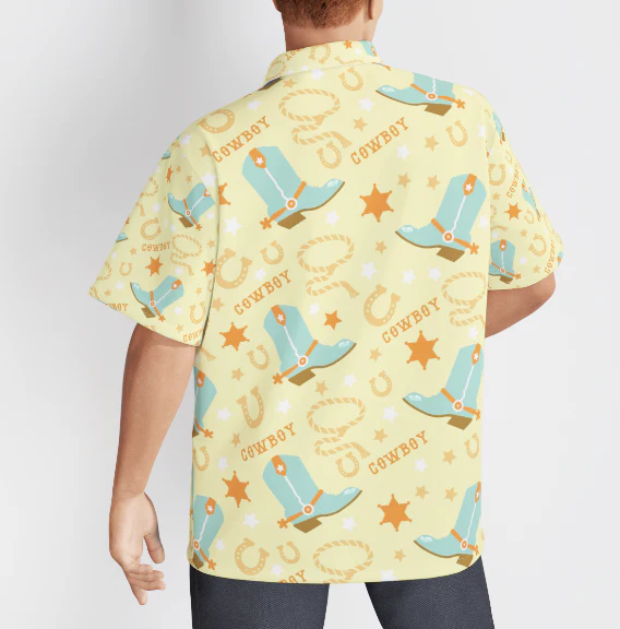 Kentucky Derby Cowboys Rodeo Yellow Hawaiian Shirts For Men, Women - Image 3