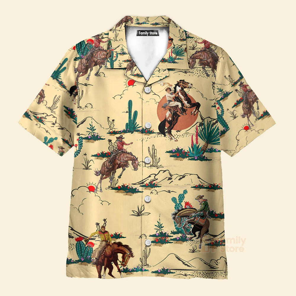Kentucky Derby Horse Cowboy - Hawaiian Shirt