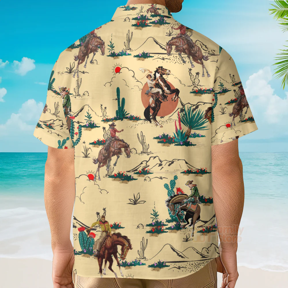 Kentucky Derby Horse Cowboy - Hawaiian Shirt - Image 3
