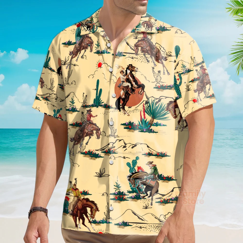 Kentucky Derby Horse Cowboy - Hawaiian Shirt - Image 4