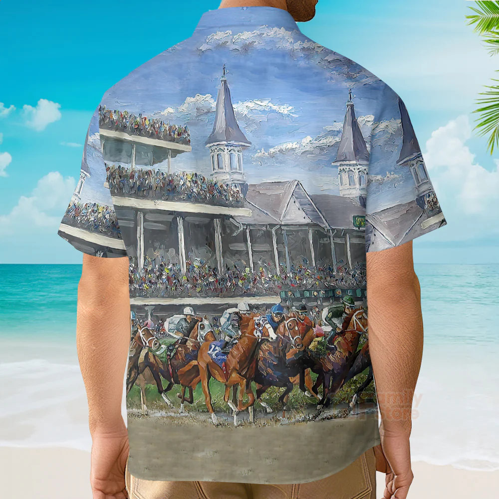 Kentucky Derby Horse Racing Hawaiian Shirt - Image 5