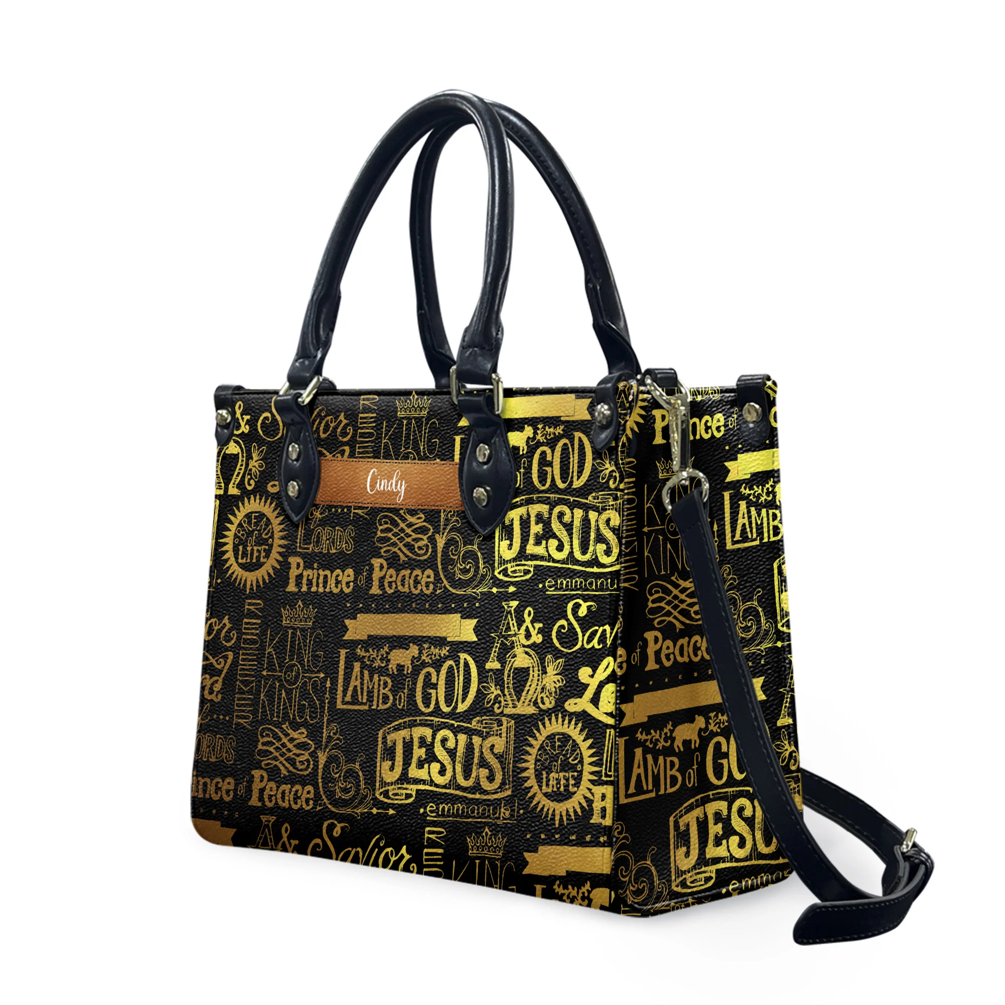 Lamb Of God - Personalized Leather Handbag With Handle - AT4081226 - Image 2