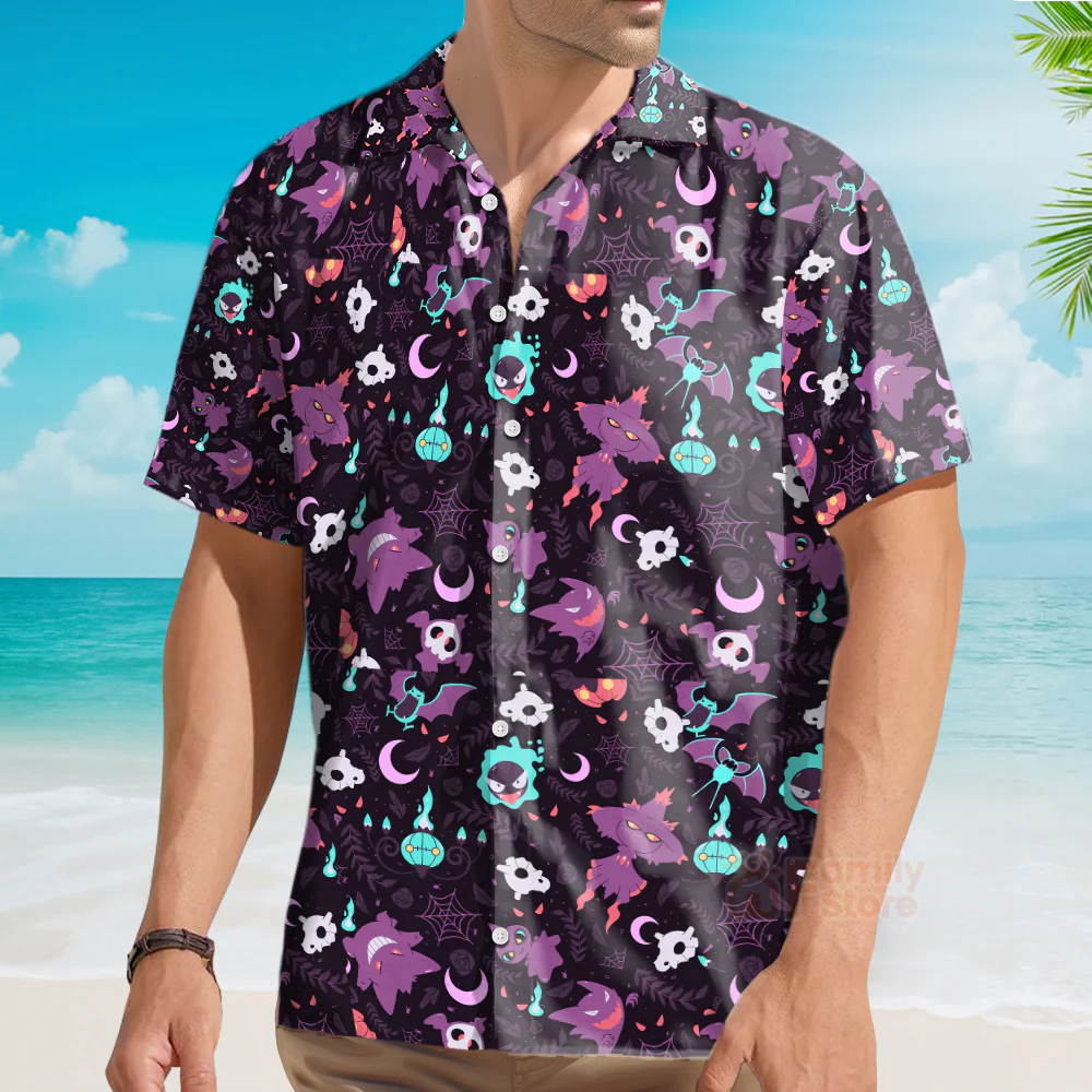 Lavender Town PoMo Pattern Hawaiian Shirt - Image 4