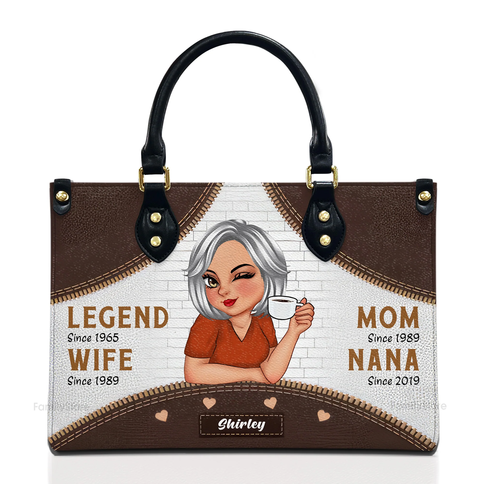 Legend Of Wife, Mom, Nana - Personalized Leather Bag - Gift For Mother, Grandma, Grandmother, Mother's Day | CLGOD04 NA94