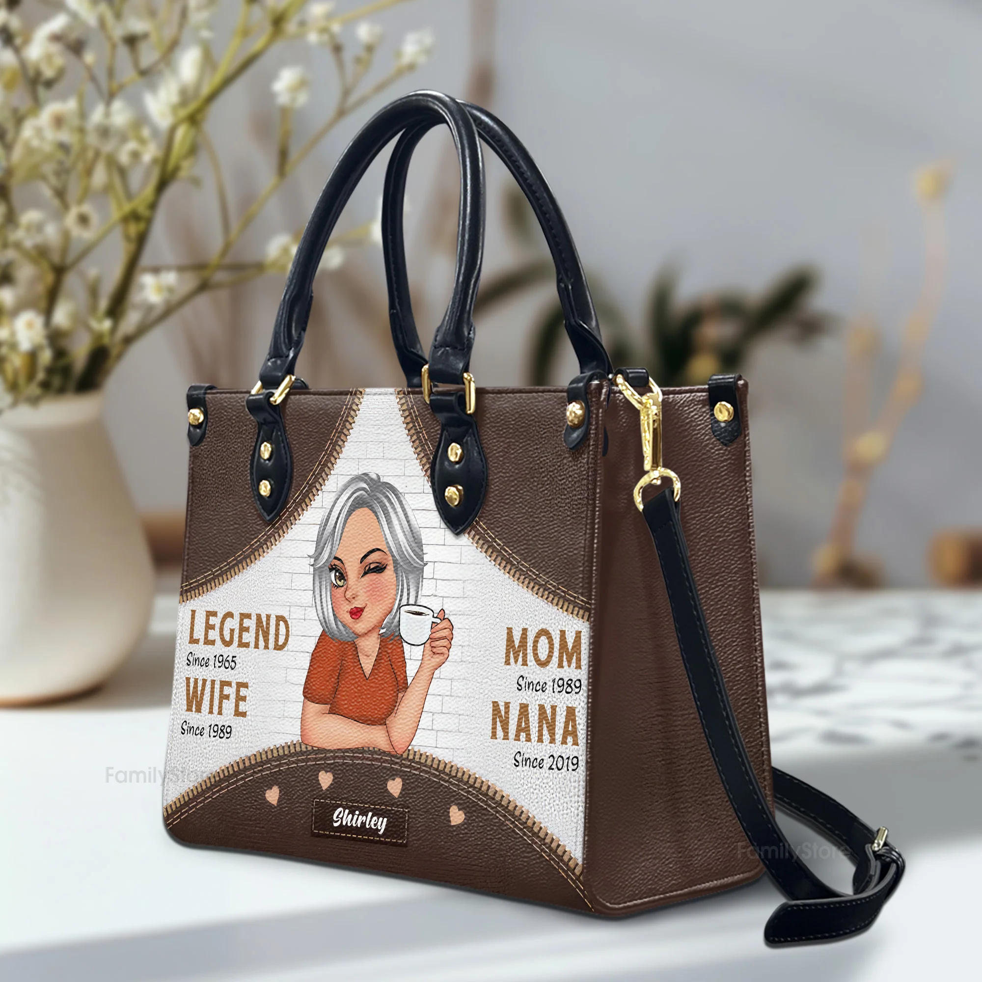 Legend Of Wife, Mom, Nana - Personalized Leather Bag - Gift For Mother, Grandma, Grandmother, Mother's Day | CLGOD04 NA94 - Image 2