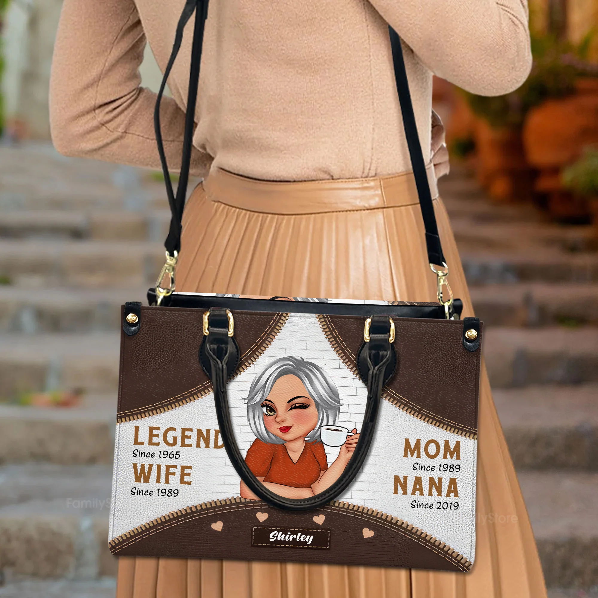 Legend Of Wife, Mom, Nana - Personalized Leather Bag - Gift For Mother, Grandma, Grandmother, Mother's Day | CLGOD04 NA94 - Image 3