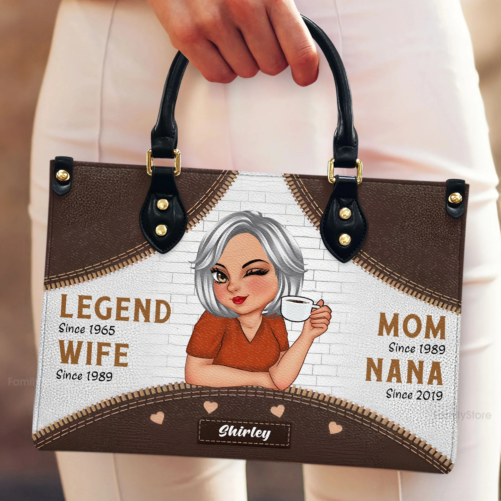 Legend Of Wife, Mom, Nana - Personalized Leather Bag - Gift For Mother, Grandma, Grandmother, Mother's Day | CLGOD04 NA94 - Image 4