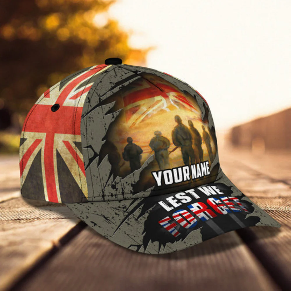 Lest We Forget UK Veteran - Personalized Classic Cap - Patriotic Gift For Veterans | HN02 - Image 2