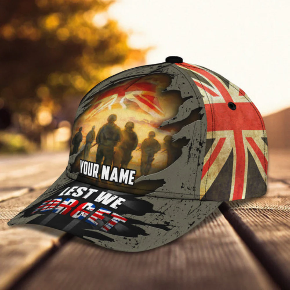Lest We Forget UK Veteran - Personalized Classic Cap - Patriotic Gift For Veterans | HN02 - Image 3