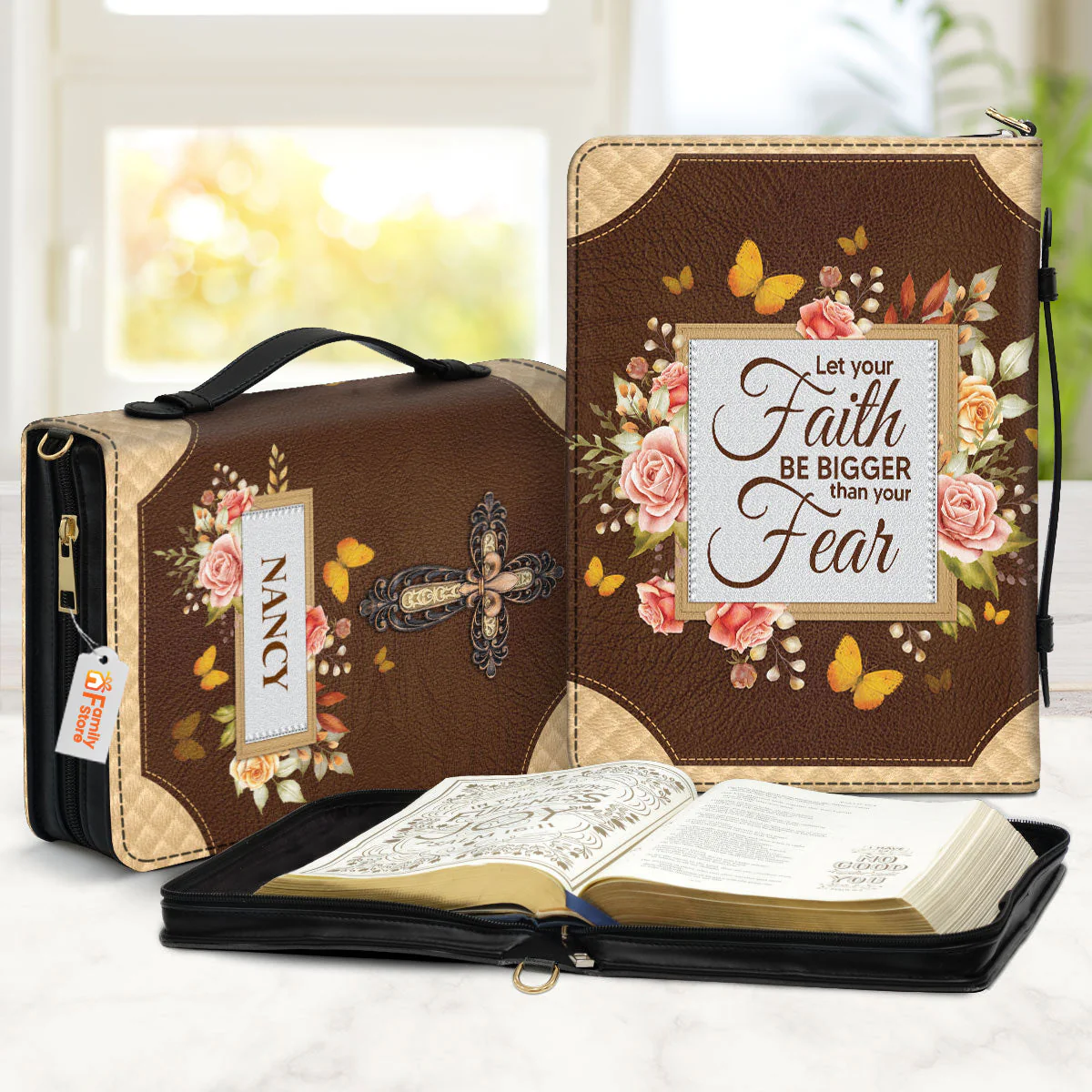 Let Your Faith Be Bigger Than Your Fear - Thoughtful Gift For Christians - Personalized Bible Covers - AT4080721 - Image 2