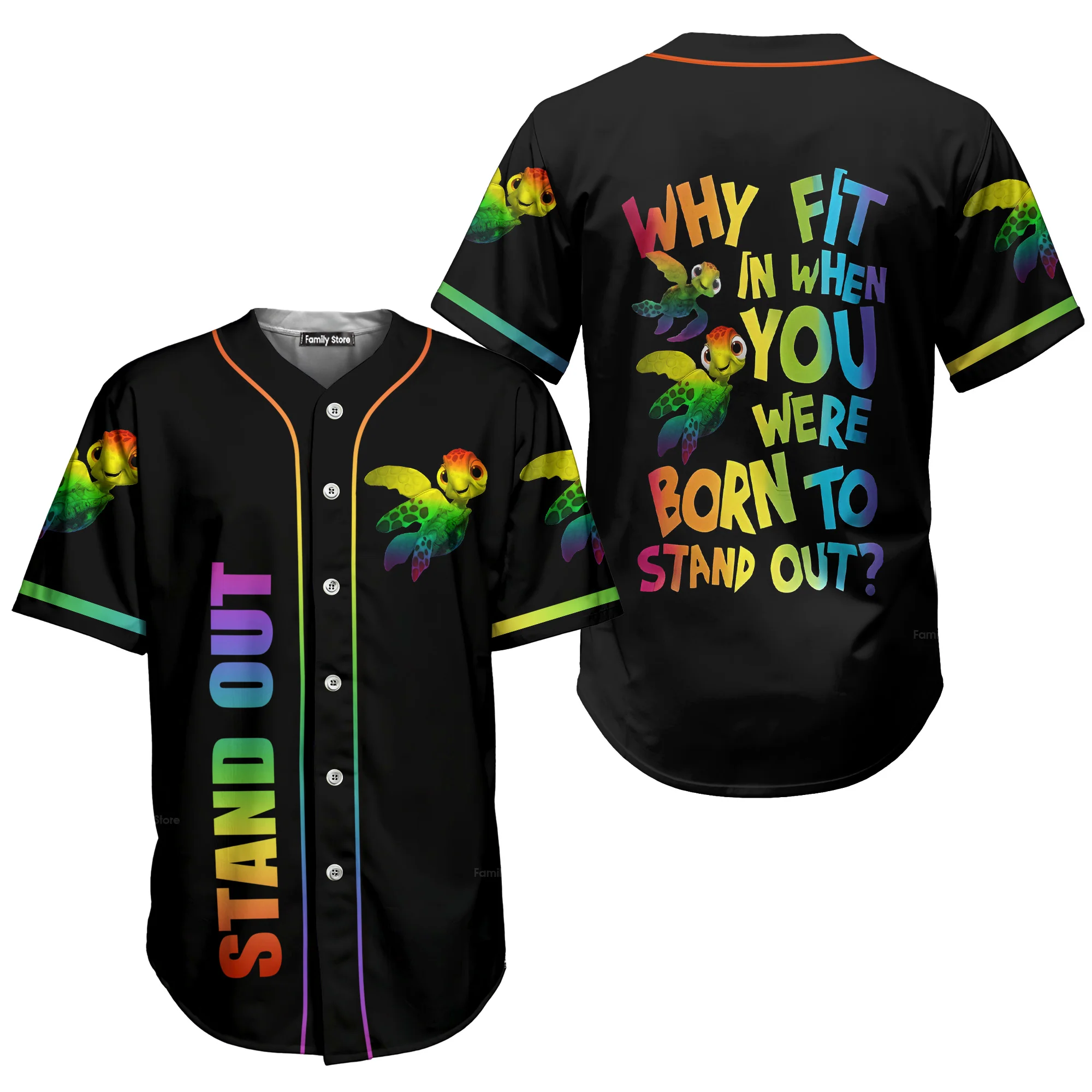 Why Fit In When You Were Born To Stand Out - Baseball Jersey - Christant Gift For Him LGBT Pride