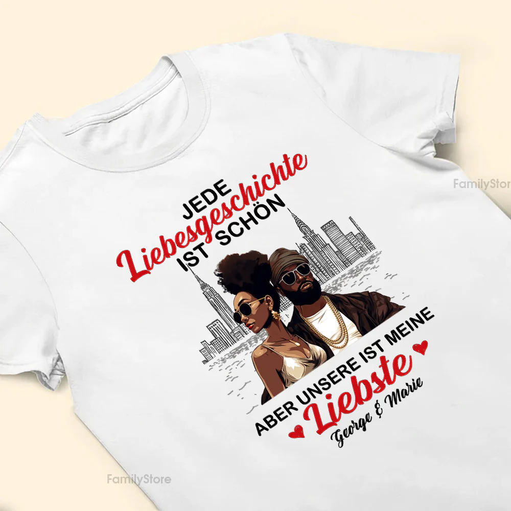 Liebesgeschichte Ist Schön Love Story Is Beautiful Black African - Personalized Shirt - Gift For Couple, Husband Wife - GR5 NH96 - Image 4