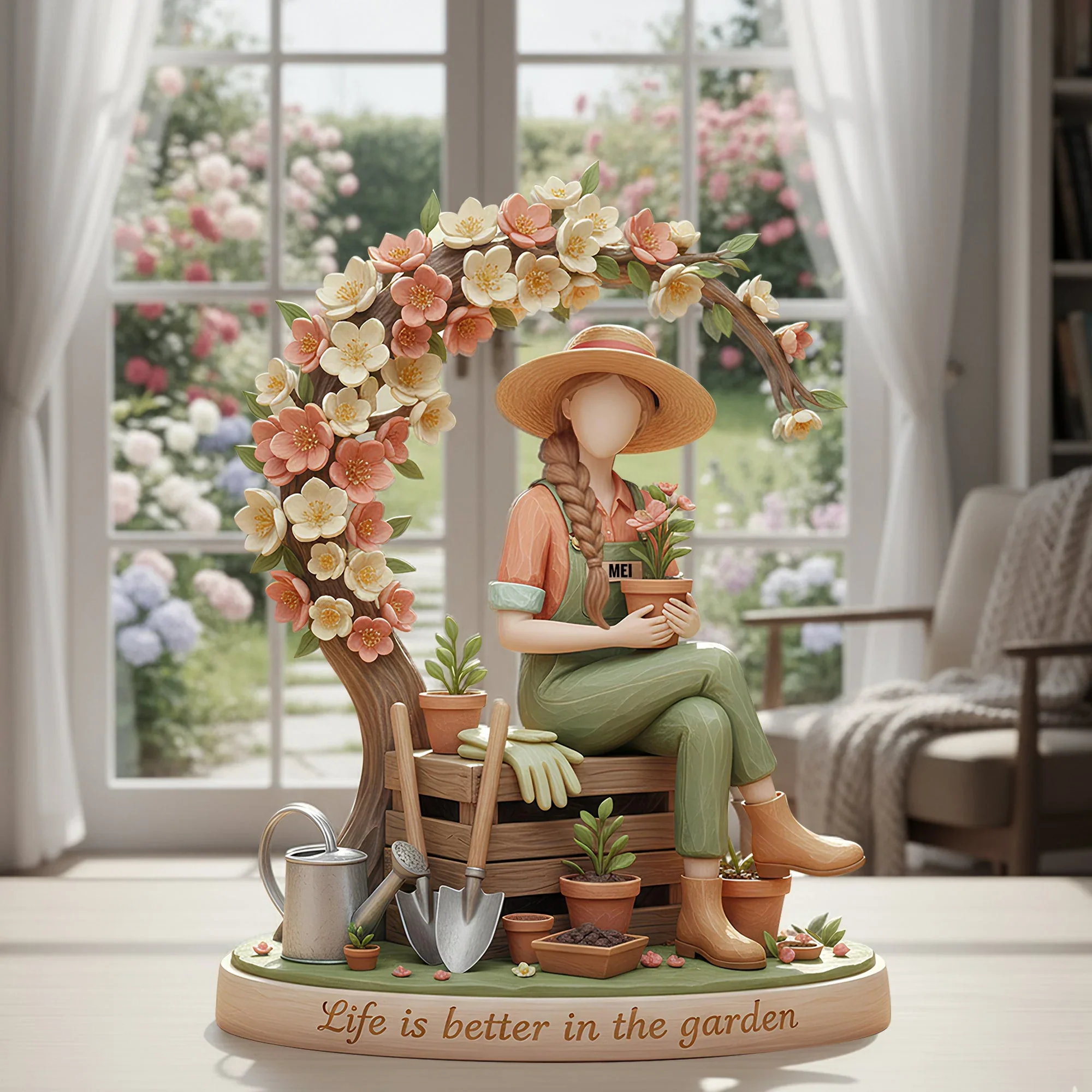Life Is Better In The Garden - Personalized Custom Shaped Acrylic Plaque - Gift For Gardening Lover, Her NL122