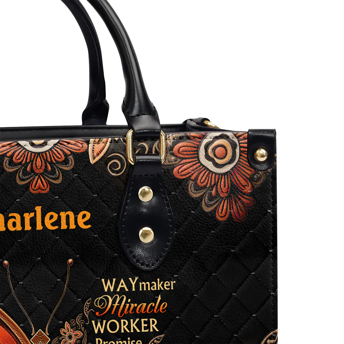Light in the Darkness Butterfly Tote - Personalized Leather Handbag - Christian Gift For Black Women HD95 - Image 5