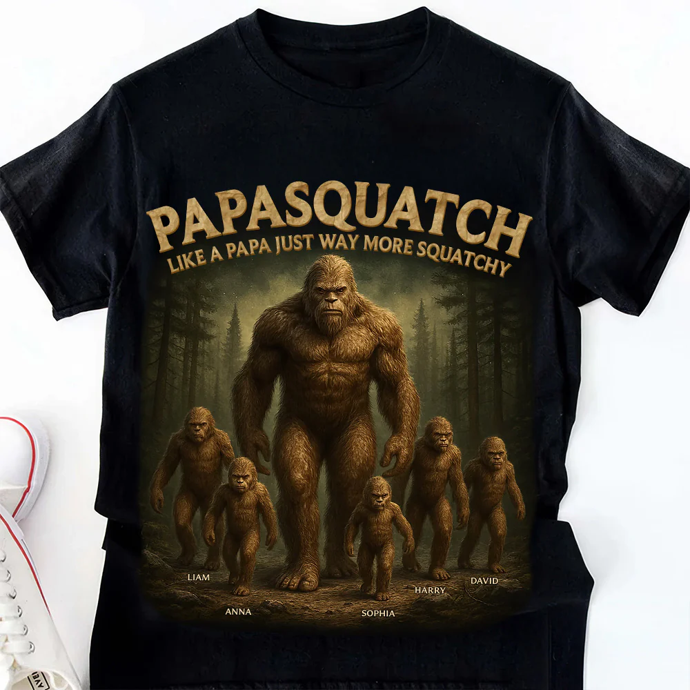 Like A Papa Just Way More Squatchy - Personalized Shirt - Gift For Dad, Grandpa, Father's Day | NA94 - Image 2