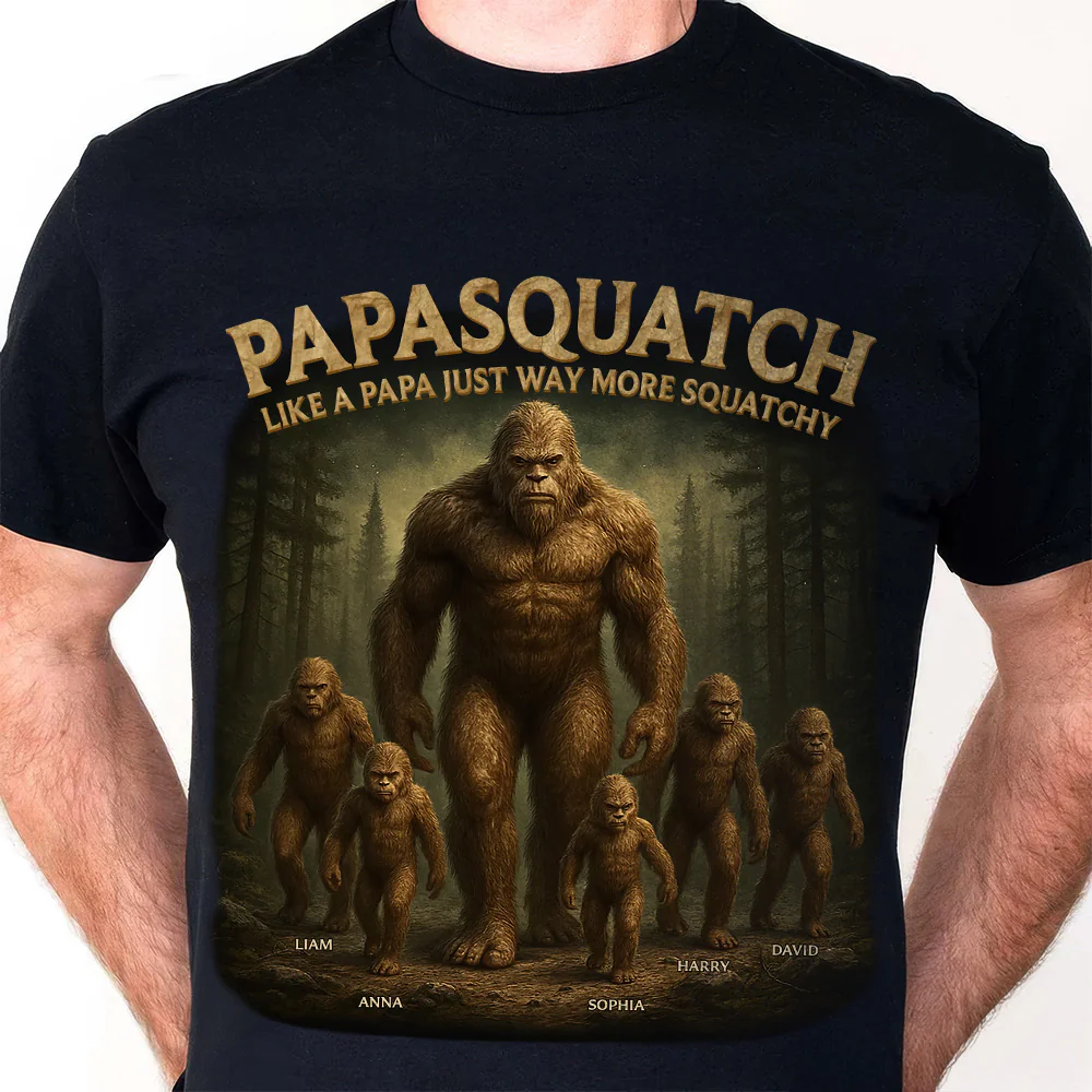 Like A Papa Just Way More Squatchy - Personalized Shirt - Gift For Dad, Grandpa, Father's Day | NA94 - Image 4