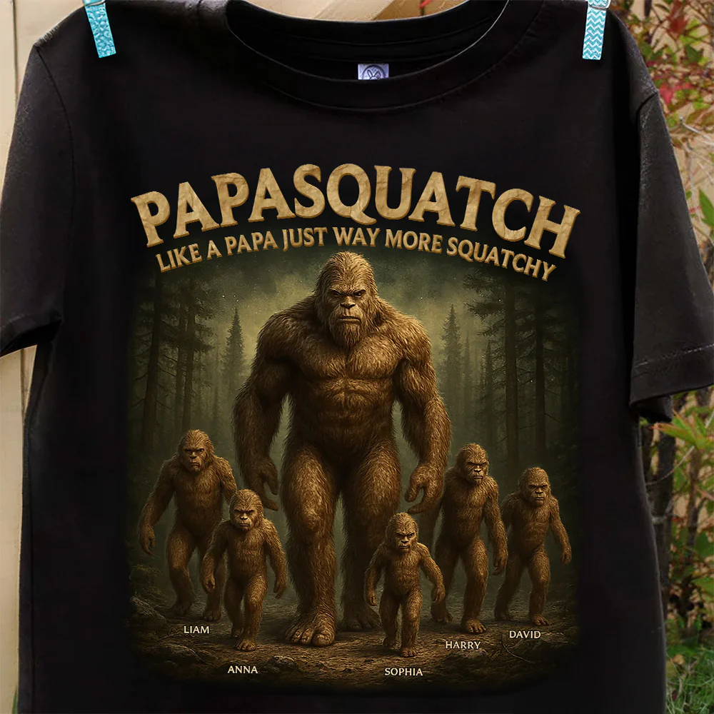 Like A Papa Just Way More Squatchy - Personalized Shirt - Gift For Dad, Grandpa, Father's Day | NA94 - Image 5