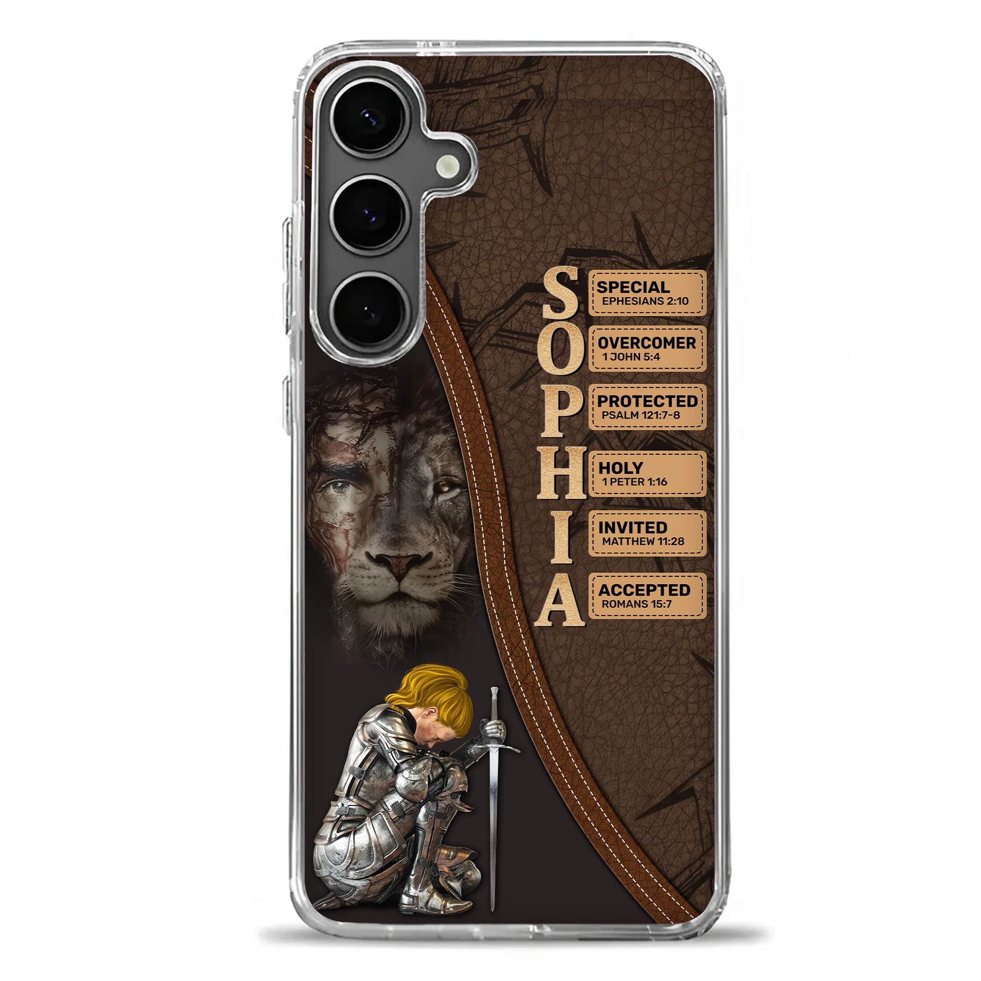 Lion And Armor of God - Personalized Phone Case | CLGOD03 TD118 - Image 2