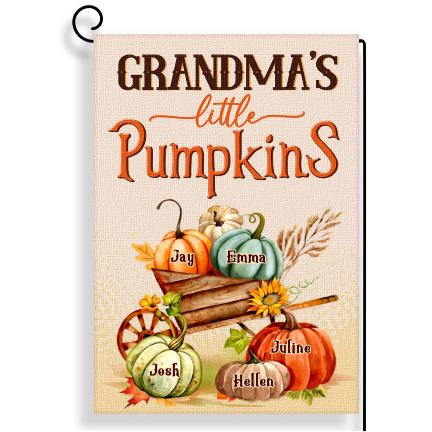 Little Pumpkins Of Grandma - Personalized Flag - Gift For Family, Thanksgiving, Halloween Fall Season HH01 - Image 4