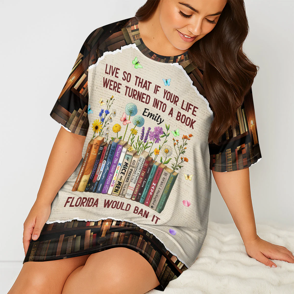 Live So That If Your Life Were Turned Into A Book - Personalized Sleep Tee - Image 3