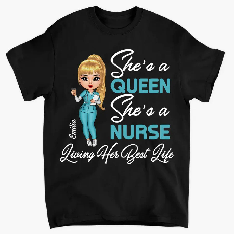 Living Her Best Life - Personalized T-Shirt - Gift For Nurse | NR4 HH01