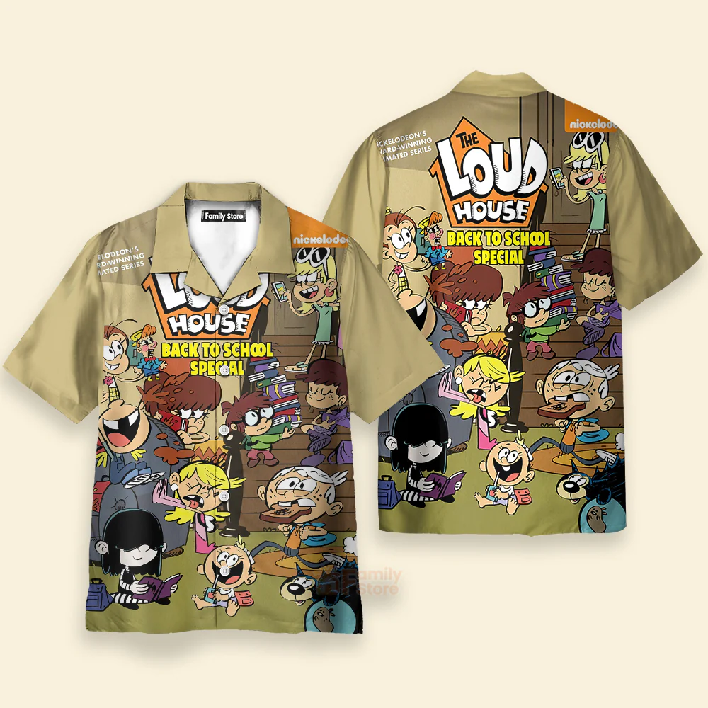 Loud House Men's Short Sleeve Aloha Hawaiian Shirt - Image 3