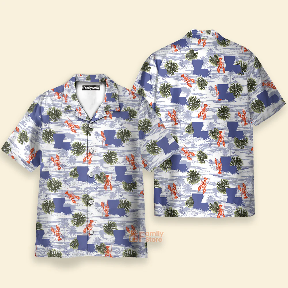 Louisiana Summer Crawfish Lobster Aloha - Hawaiian Shirt - Image 2