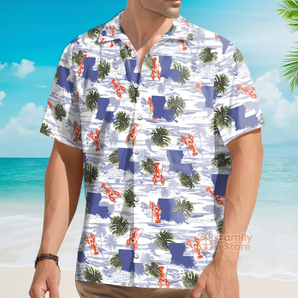 Louisiana Summer Crawfish Lobster Aloha - Hawaiian Shirt - Image 3