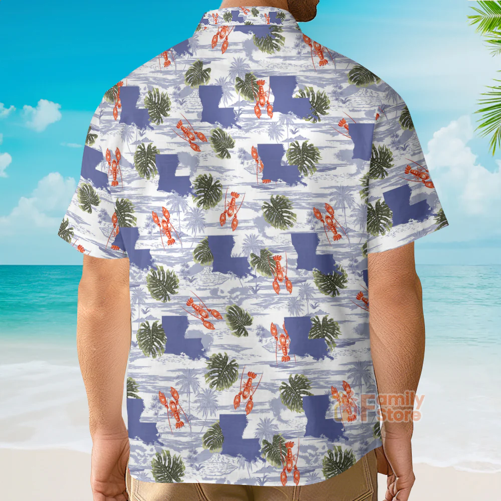Louisiana Summer Crawfish Lobster Aloha - Hawaiian Shirt - Image 4