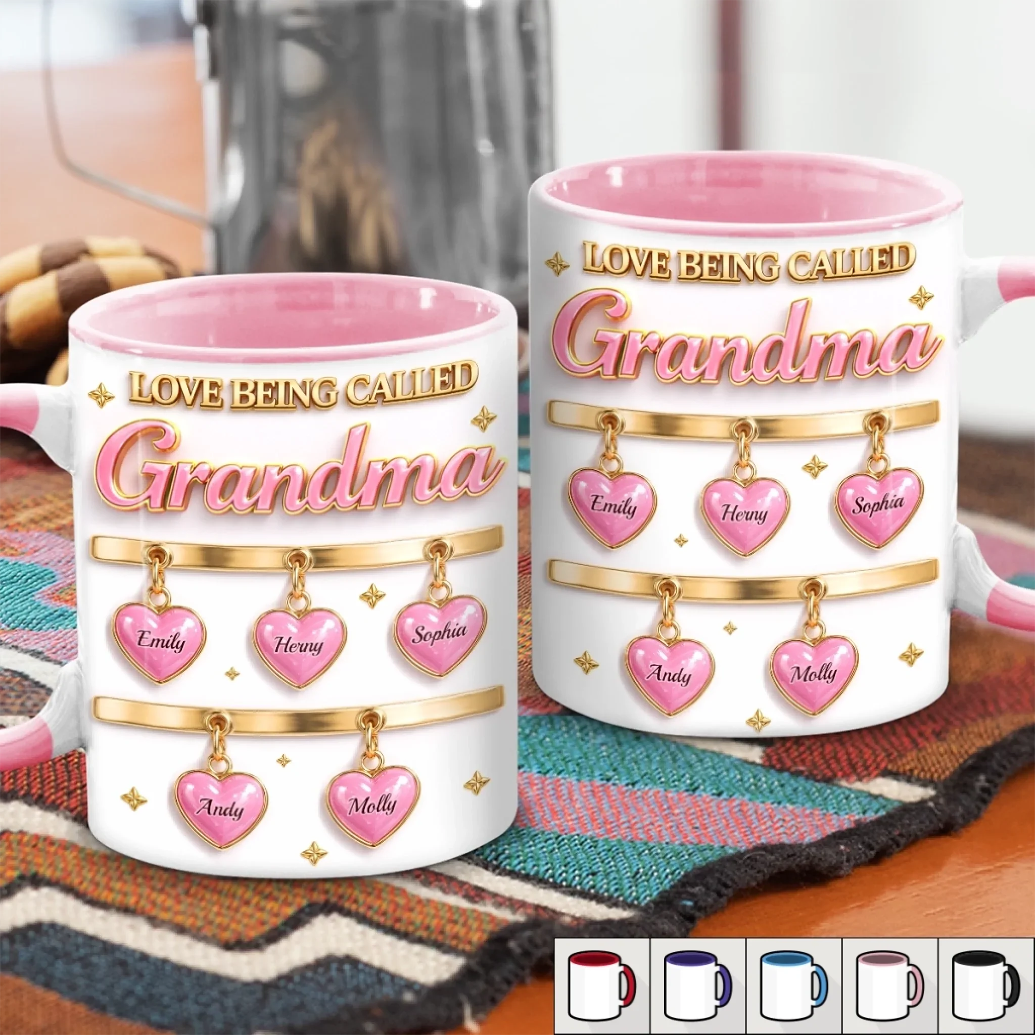 Love Being Called Grandma - Personalized Accent Mug - Gift For Mom, Grandma HN02 - Image 3