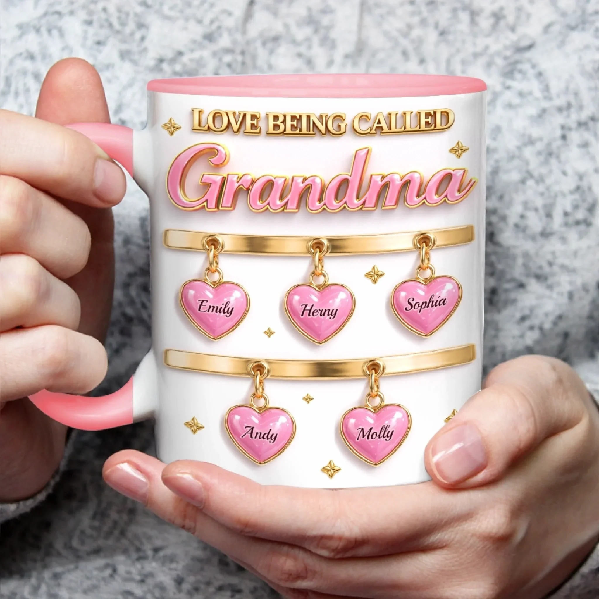 Love Being Called Grandma - Personalized Accent Mug - Gift For Mom, Grandma HN02 - Image 5