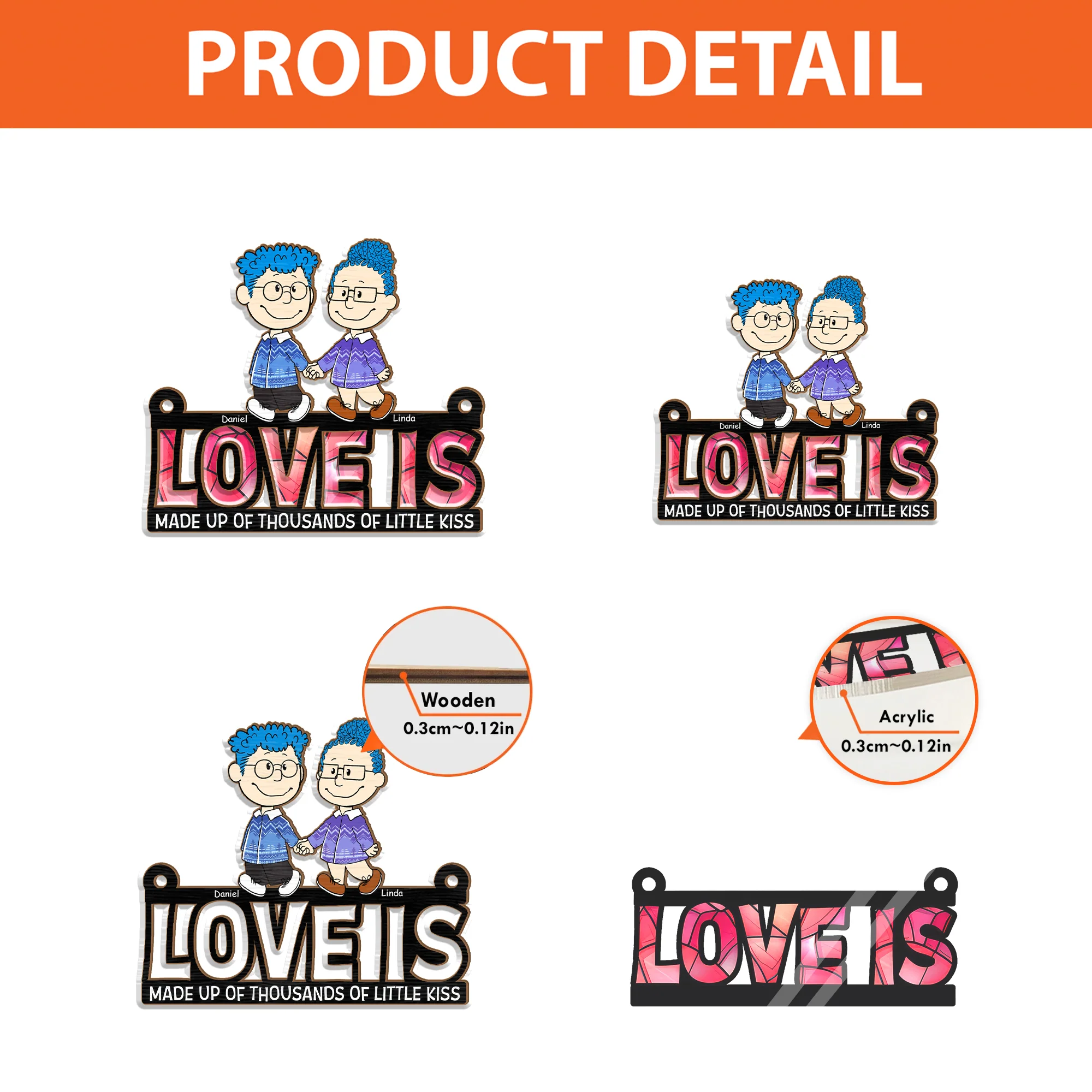 Love Is Made Up Of Thousands Of Little Kiss - Personalized Window Hanging Window Hanging Suncatcher Ornament - Gift For Couple, Husband Wife - CL43 NH96 - Image 4