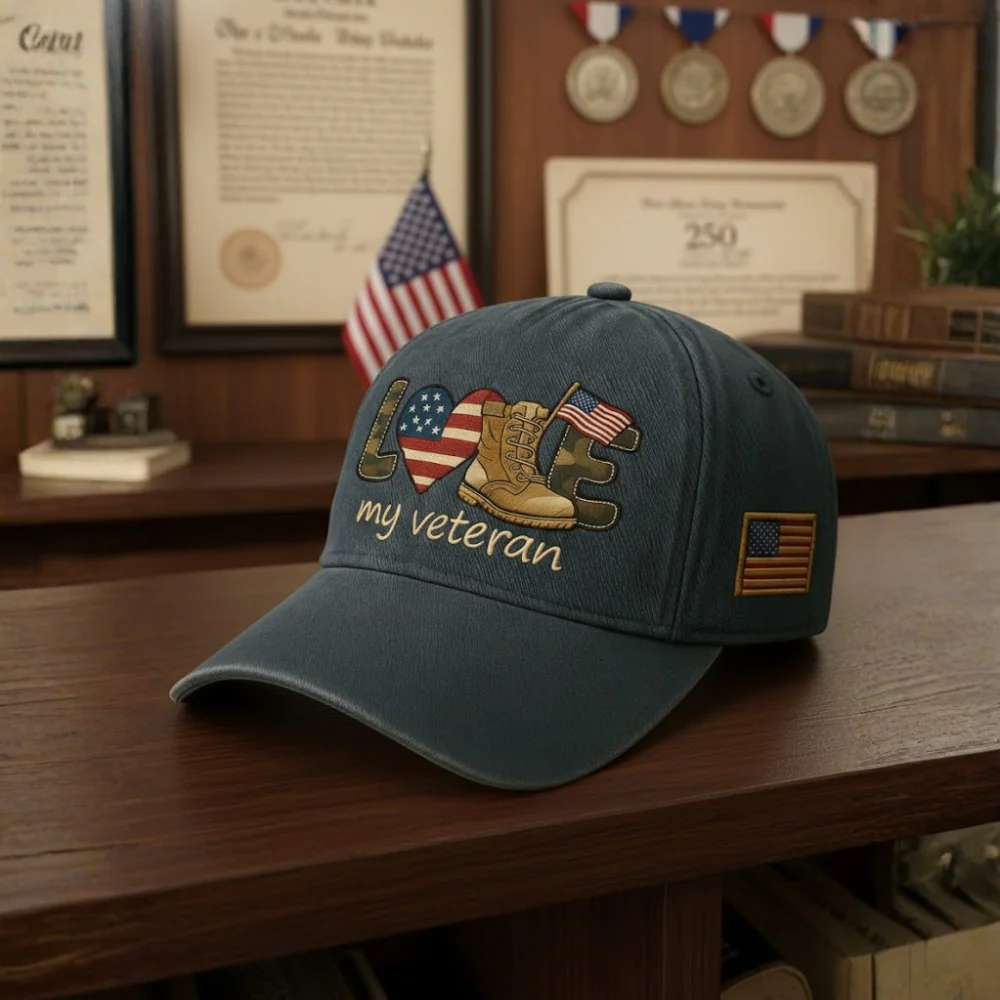 Love My Veteran - Personalized Classic Cap - Patriotic Gift For Veterans HN02 - Image 2