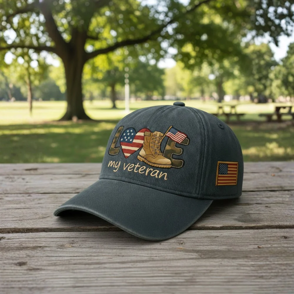 Love My Veteran - Personalized Classic Cap - Patriotic Gift For Veterans HN02 - Image 3