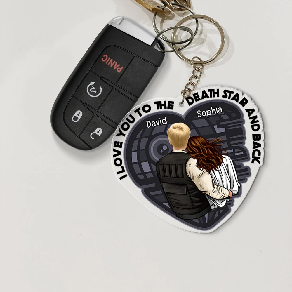 Love You To The Death Star And Back - Personalized Acrylic Keychain - Gift For Couple, Husband Wife, Anniversary Gift | CL19 NA94 - Image 3