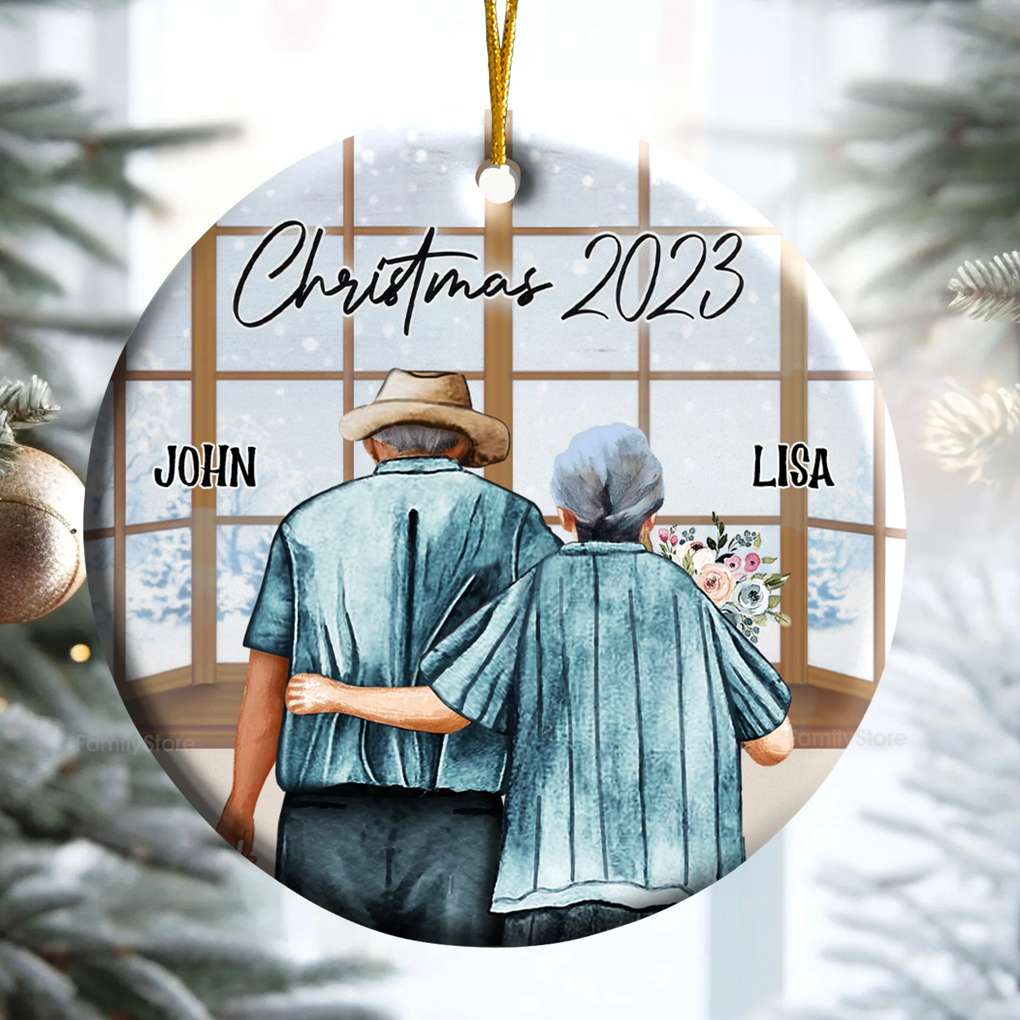 Lovely Christmas - Gift For Couples - Personalized Ceramic Ornament - CL29 NH96 - Image 2