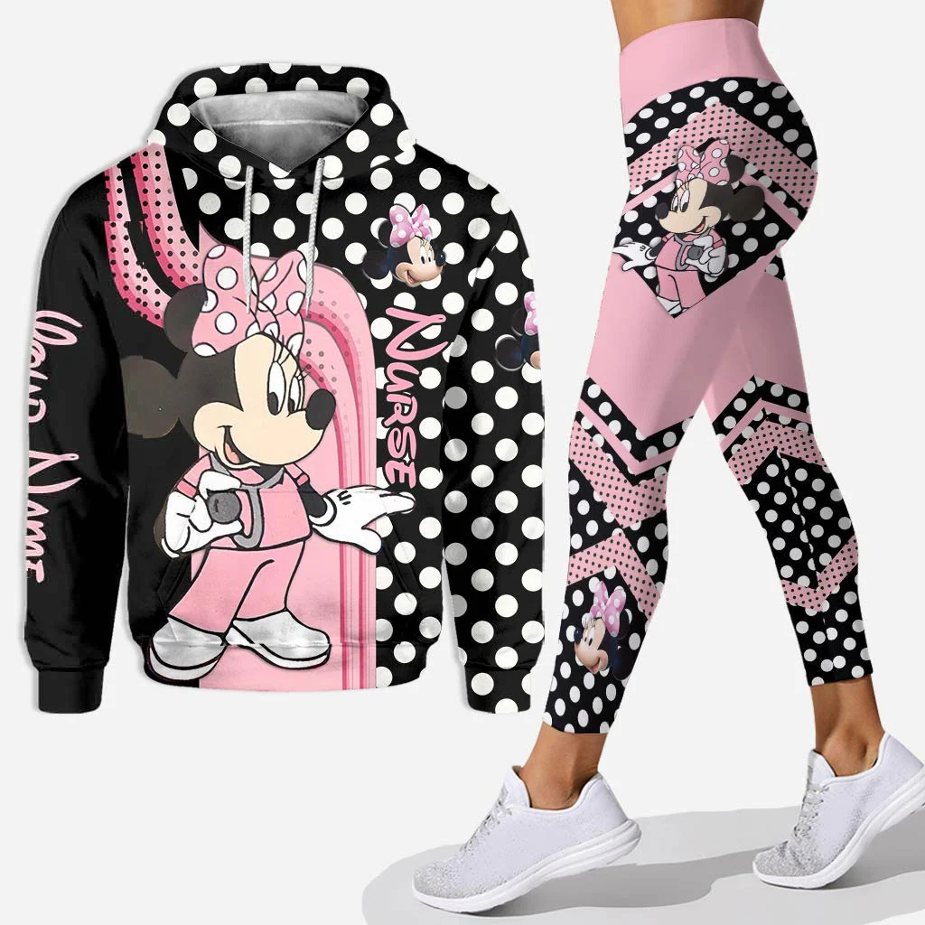 Magic Mouse Ears And Nurse - Personalized Hoodie And Leggings - Special Gifts For Her NL122