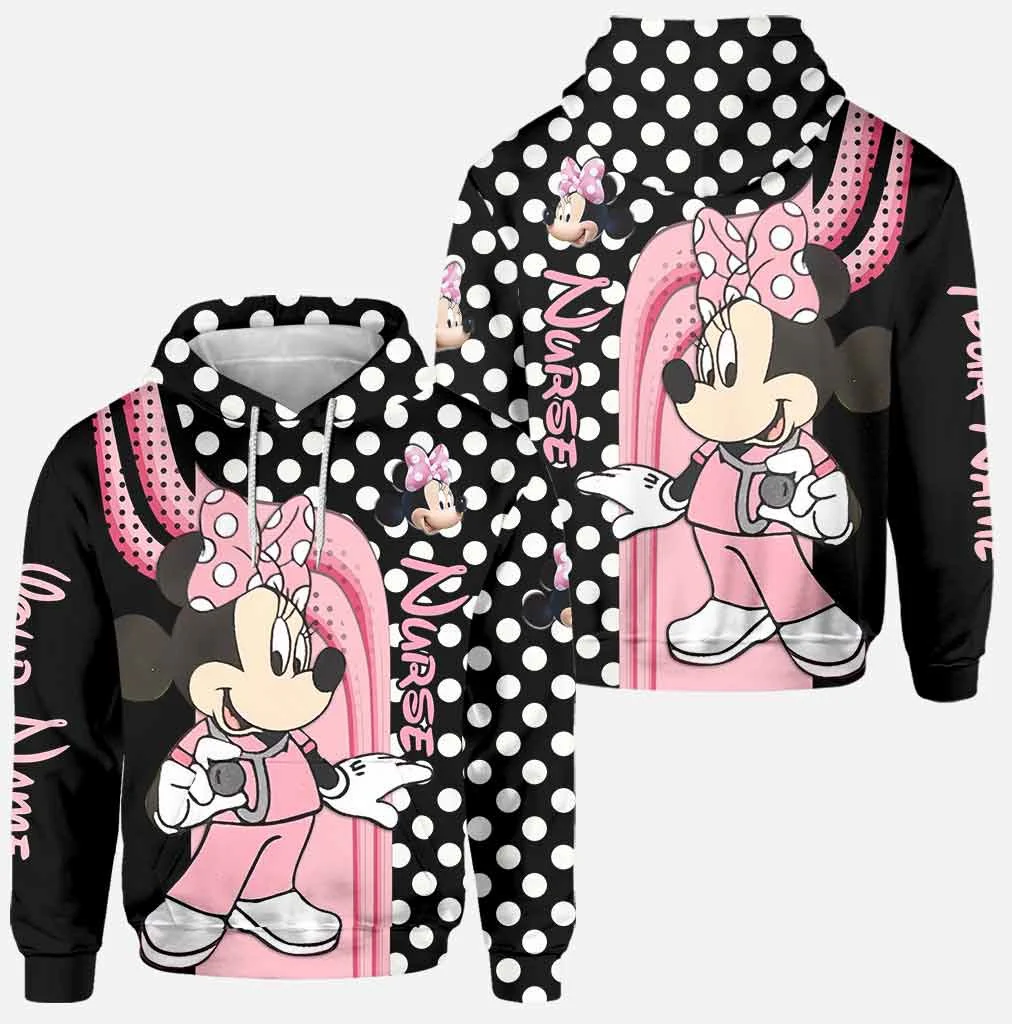 Magic Mouse Ears And Nurse - Personalized Hoodie And Leggings - Special Gifts For Her NL122 - Image 2