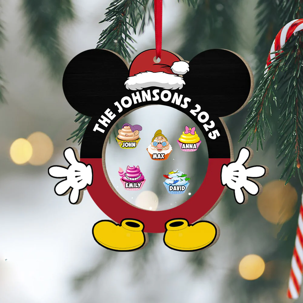 Magic Mouse Family Cupcake - Personalized Acrylic Ornament - Christmas Gift For Family | CL31 HH01