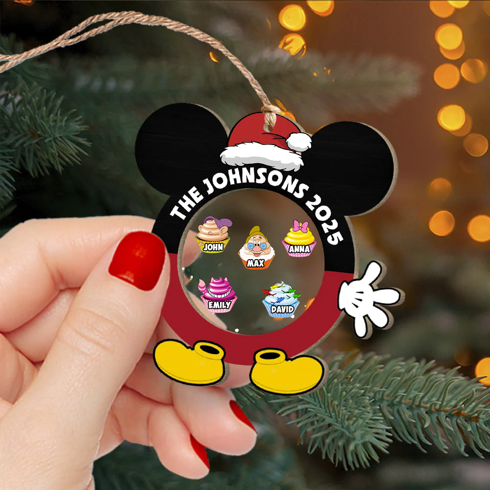 Magic Mouse Family Cupcake - Personalized Acrylic Ornament - Christmas Gift For Family | CL31 HH01 - Image 2