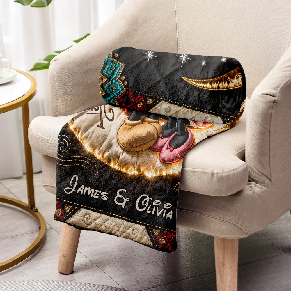 Magic Mouse I Love You To The Moon And Back - Personalized Blanket - Gift For Couples NL122 - Image 3