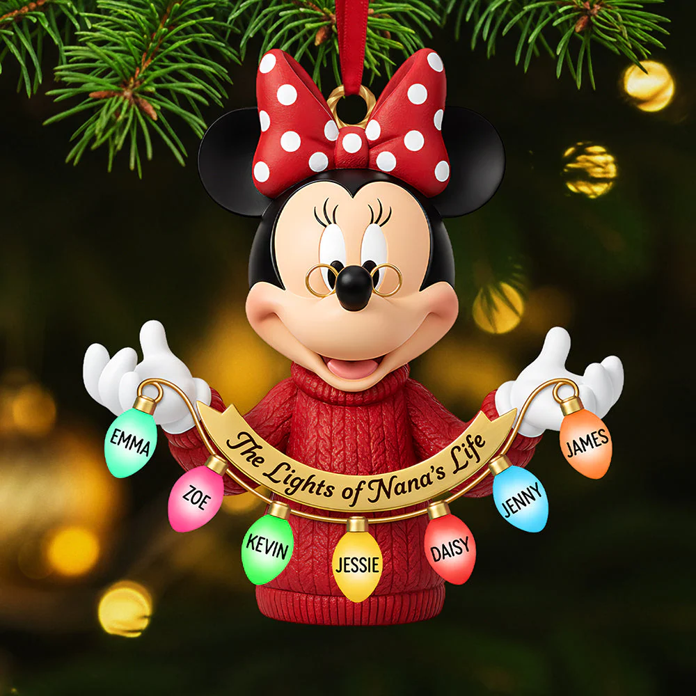 Magic Mouse The Lights Of Nana's Life - Personalized Acrylic Ornament - Christmas Gift For Grandma, Mom NL122