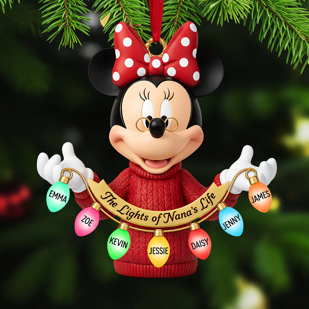 Magic Mouse The Lights Of Nana's Life - Personalized Acrylic Ornament - Christmas Gift For Grandma, Mom NL122 - Image 2