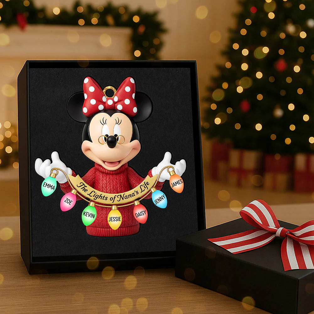 Magic Mouse The Lights Of Nana's Life - Personalized Acrylic Ornament - Christmas Gift For Grandma, Mom NL122 - Image 3