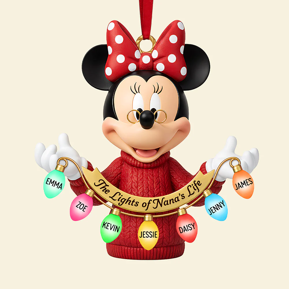 Magic Mouse The Lights Of Nana's Life - Personalized Acrylic Ornament - Christmas Gift For Grandma, Mom NL122 - Image 4