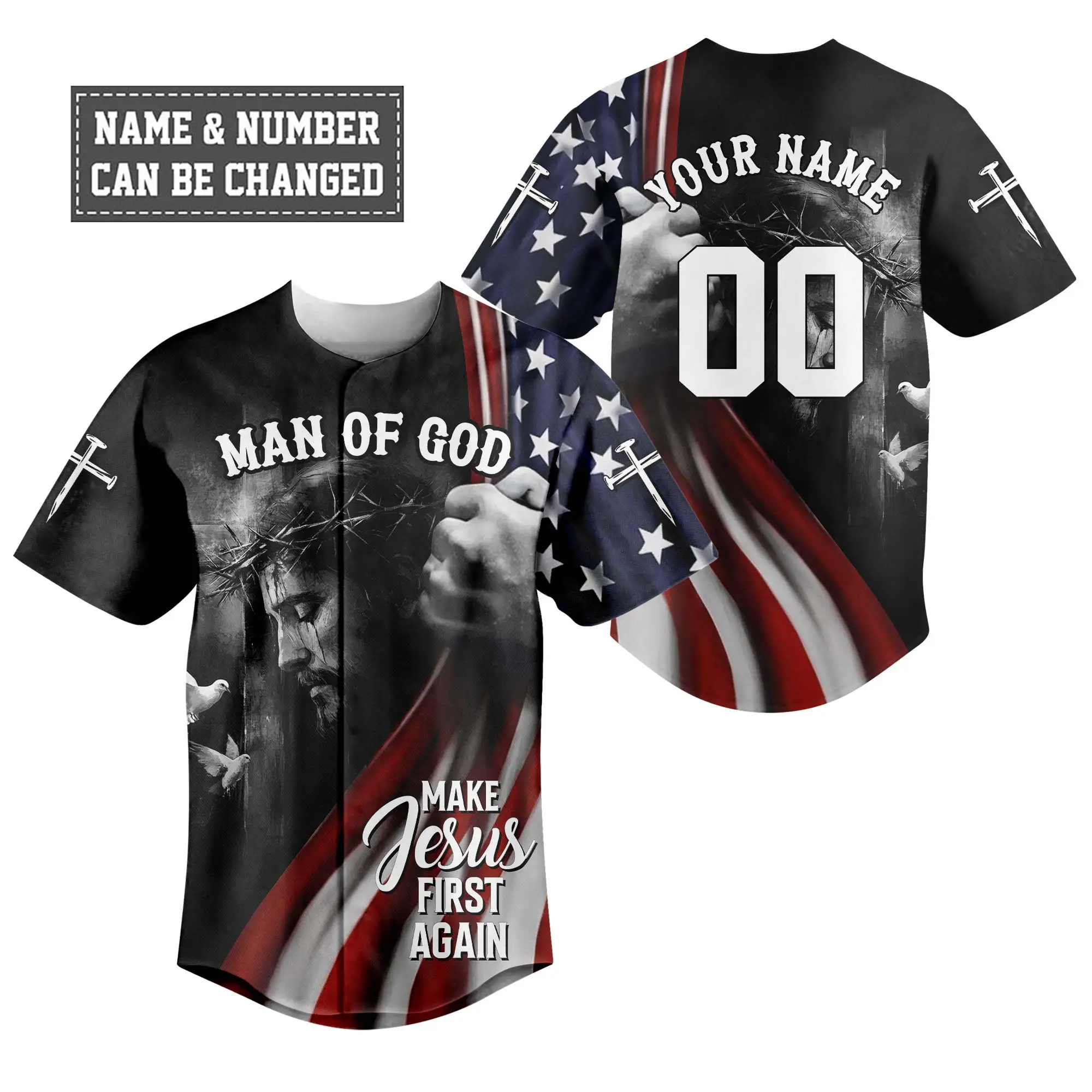 Make Jesus First Again Baseball Jersey Bundle - Image 2