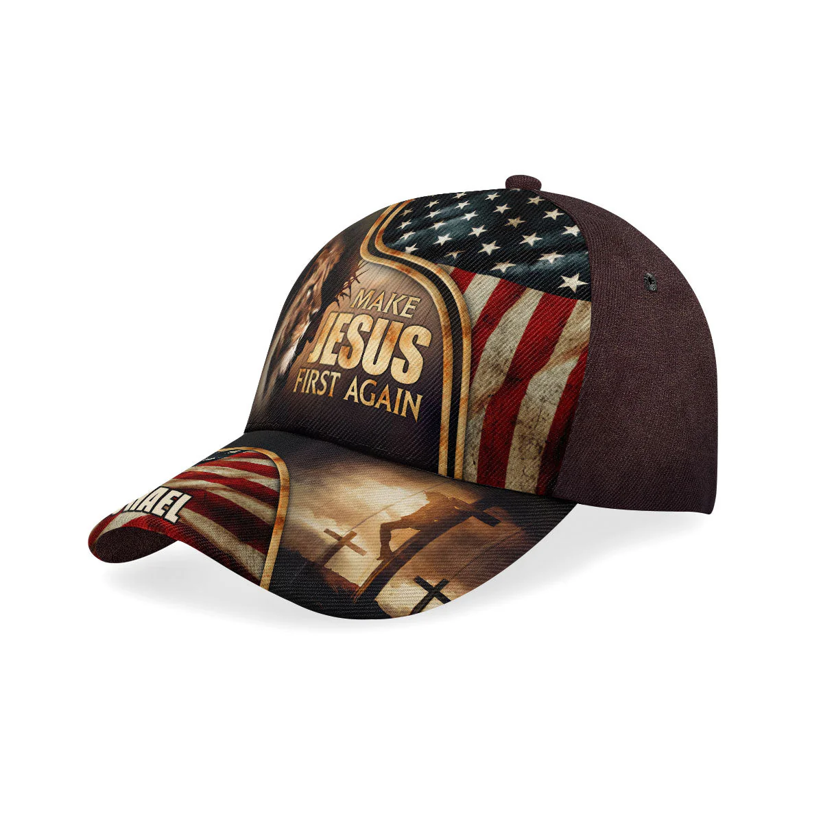 Make Jesus First Again - Personalized Classic Cap - Christian Gift For Him BA01 - Image 2