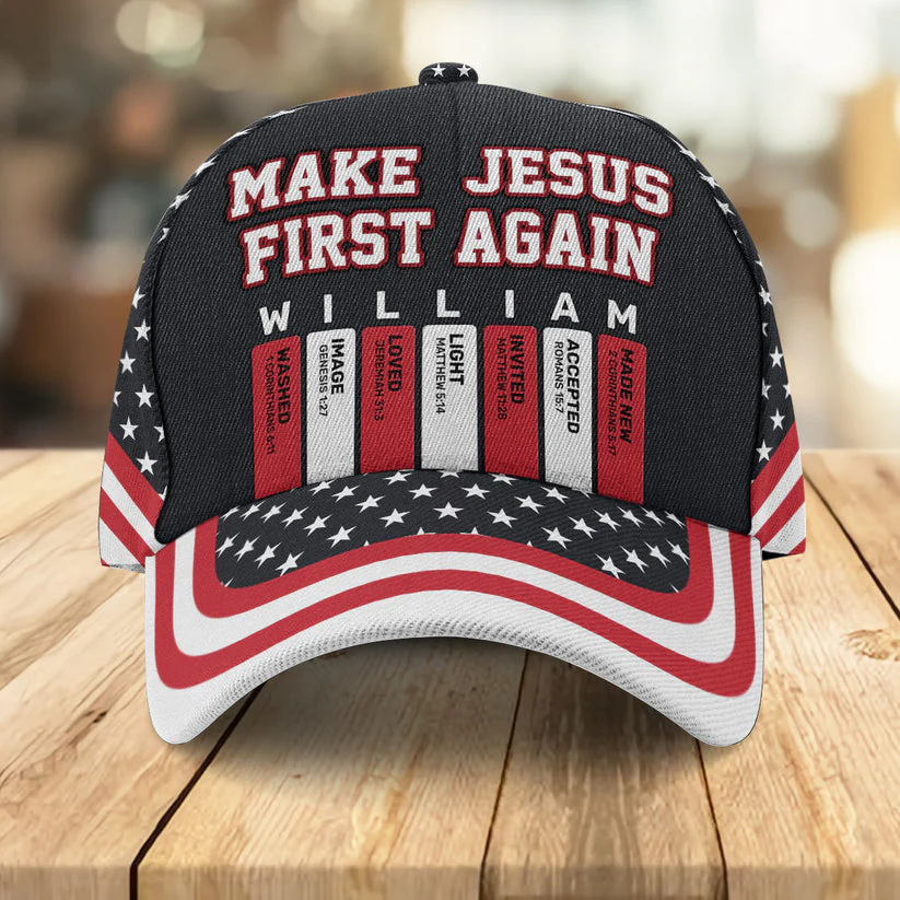 Make Jesus First Again - Personalized Classic Cap - Gift For Him