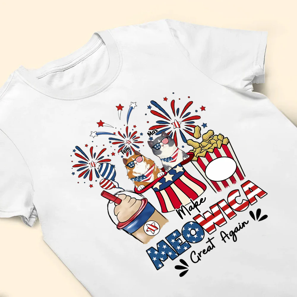 Make Meowica Great Again 4th of July - Gift For Cat Lovers - Personalized TShirt - CL12 NA94 - Image 3