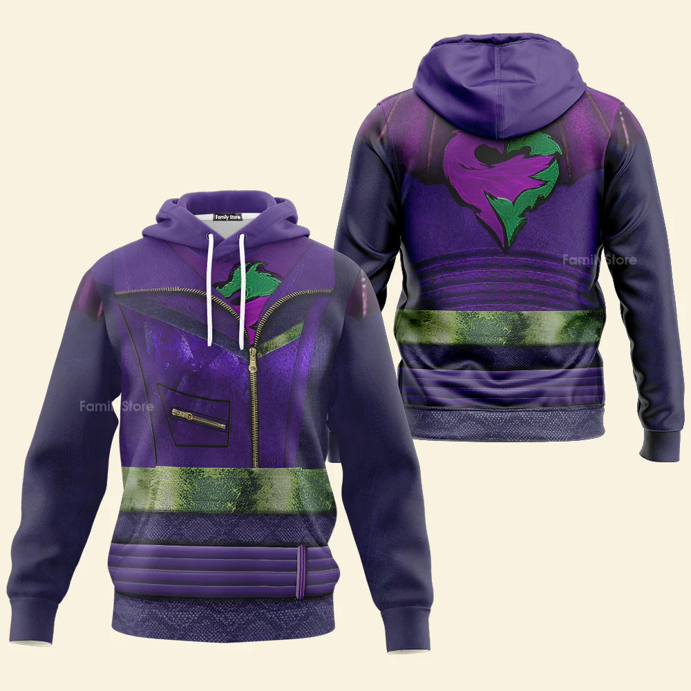 Mal Purple and Green Descendants 3 Costume Hoodie - Image 2